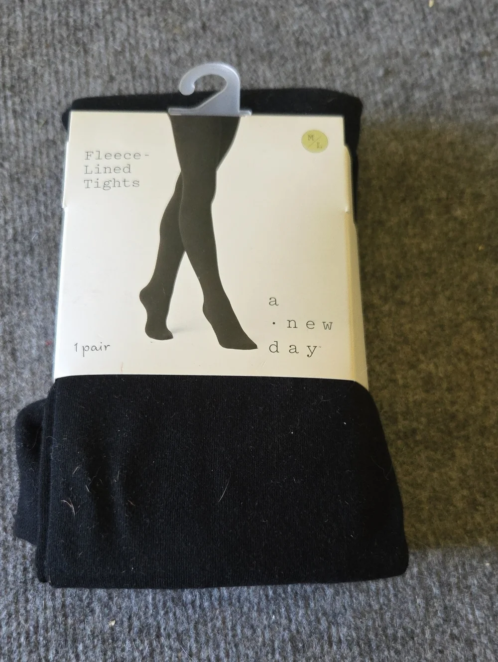 a new day Black Fleece-Lined Tights M/L